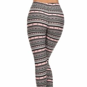 Tribal Pink Pattern Stretch Leggings